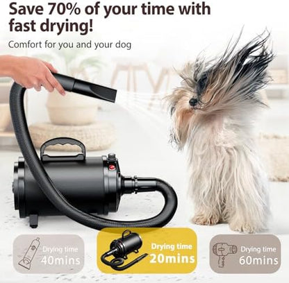 Blanlody 3800W dog blower with four specialized nozzles