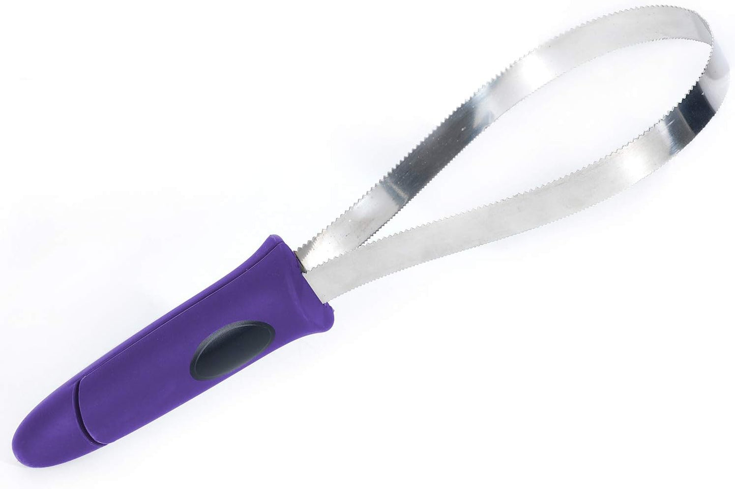Ergonomic burgundy grooming loop brush for cats dogs and large animals