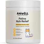 Aniwell Feline Itch Relief front view packaging of cat allergy soft chews for skin health