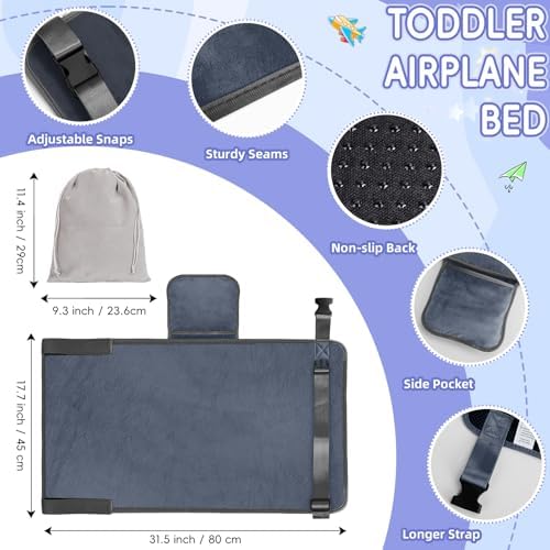 Close-up view of the premium ultra-soft velvet material and adjustable safety straps of the Gocozy airplane footrest.