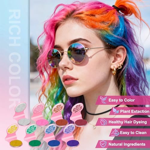 Comparison of different hair chalk colors on hair