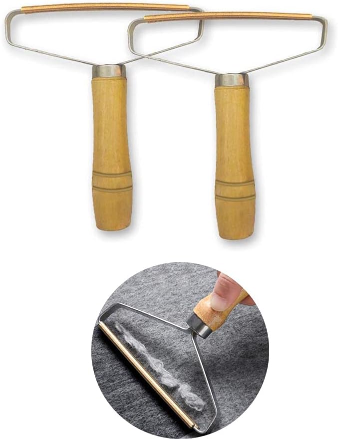 Manual carpet pile brush and metal scraper for home maintenance