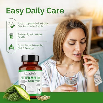 Authentic imported Dr Herbalist bitter melon herbal supplement packaging details