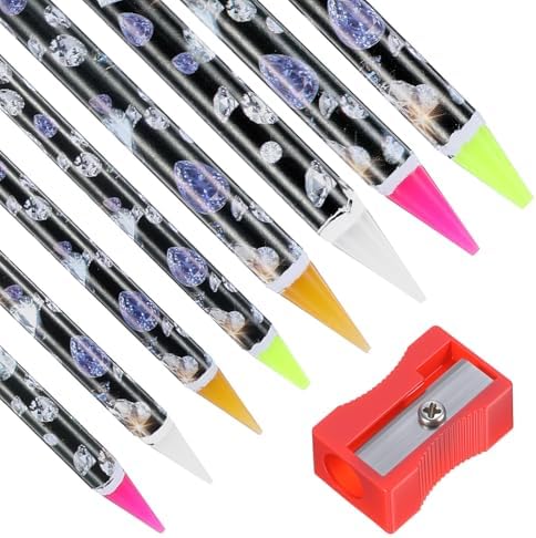 Bremorou 8 Pcs Rhinestone Picker Wax Pencil Set front view