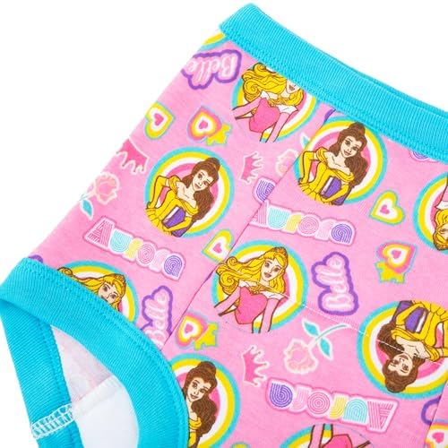 Disney Girls size 4T training pants showing internal polyester mesh lining construction.