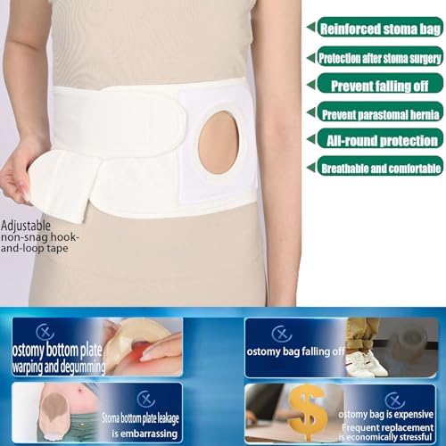Breathable elastic fabric texture of the Flosmore ostomy support belt for men and women