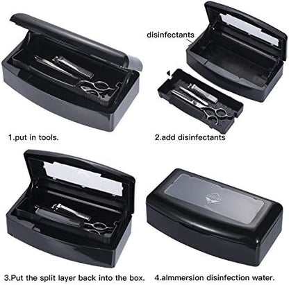 Aifeiter black sterilizer box for nail tools with lift mechanism