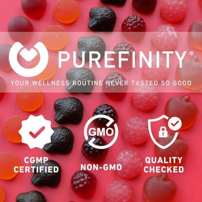 Purefinity Tart Cherry Gummies bottle back label nutritional facts