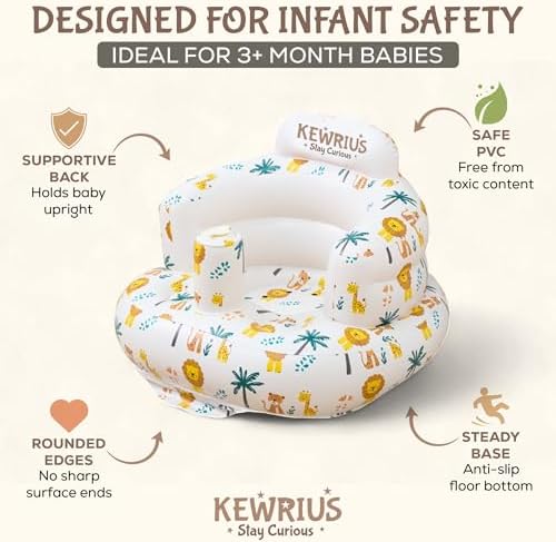 Portable Kewrius infant chair packed for travel