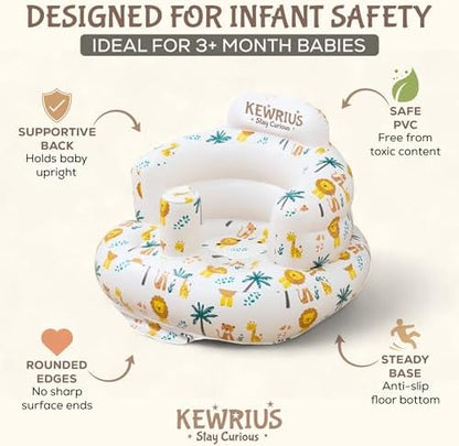 Portable Kewrius infant chair packed for travel