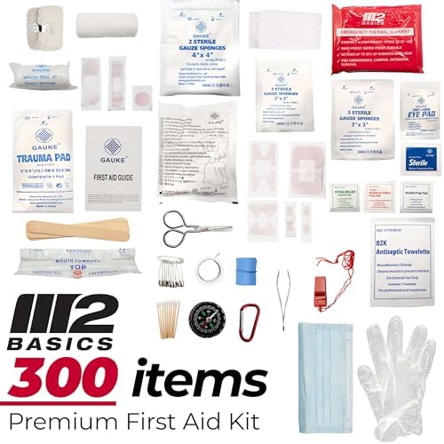 Compact black M2 BASICS emergency kit for car and travel safety