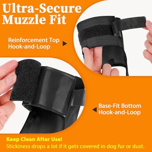 Mayerzon imported dog muzzle detailing the waterproof inner layer construction for easy cleaning