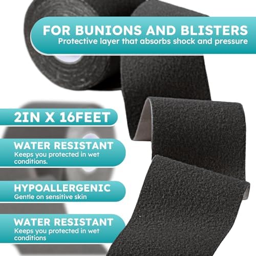Aniterbo athletic tape applied to a heel to prevent hiking blisters.