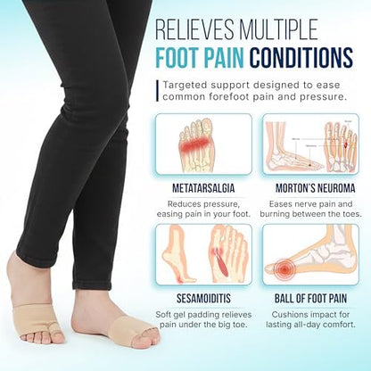 Side view of Benoo ball of foot cushions showing slim profile for shoe fit.