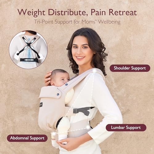 Detailed view of Momcozy Purehug carrier padding and straps