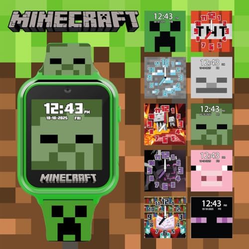Accutime gaming smartwatch displaying one of the ten customizable interactive watch faces.
