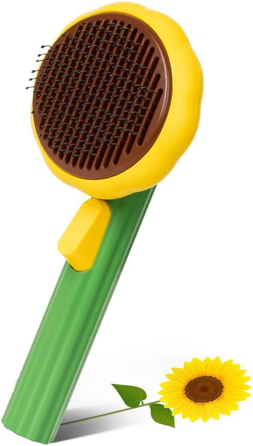 Cat Brush for Shedding, Mango Cat Brushes with Gentle Bristles and Release Button, Gentle Self Cleaning Pet Brush for Indoor Cats and Dogs Daily Grooming Tool During Shedding Season - Image 9