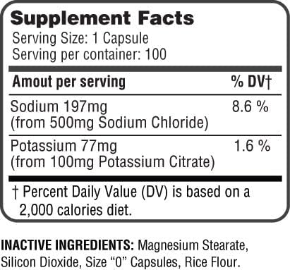 Health Life electrolyte capsules container highlighting the GMP certified facility manufacturing standard