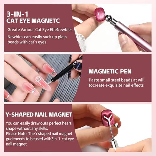 Close up of black bead-attracting nail magnet pen