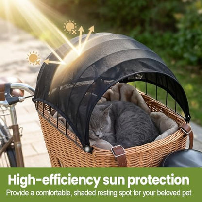 CARPJZ dog basket for cycle attachment demonstrating tool-free installation for outdoor travel.
