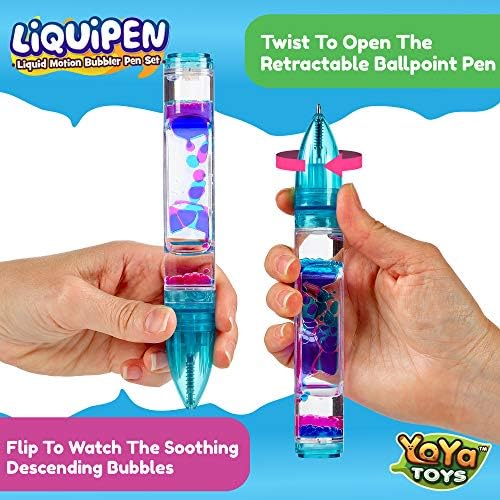 Close up of liquid motion bubbler feature in YoYa Toys pen