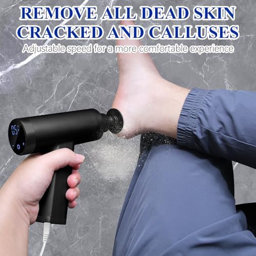 Adjustable speed electric foot file with digital display screen