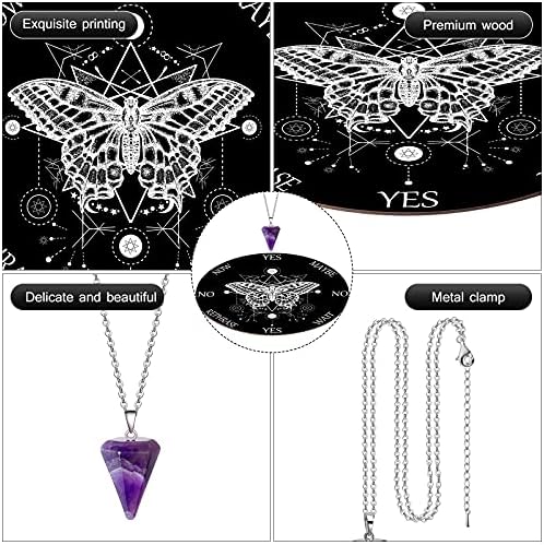 Crystal pendulum necklace included in Blulu divination set