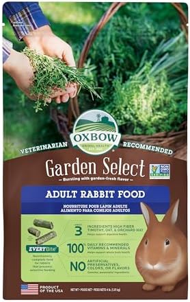 Oxbow rabbit food pellet texture and garden ingredients