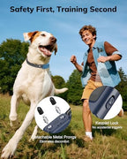 Side view of the HapTop light blue pet collar demonstrating the secure buckle lock mechanism.