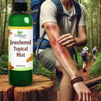 Natural jewelweed topical spray bottle for rash and insect bite relief