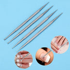 Mozeat Lens dotting tools being used to create precise marble patterns and pick rhinestones for nail design