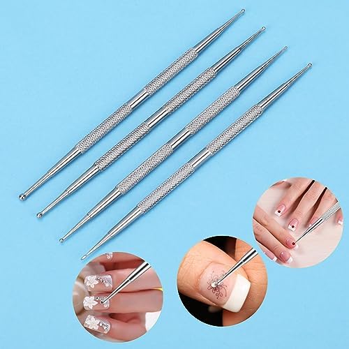 Mozeat Lens dotting tools being used to create precise marble patterns and pick rhinestones for nail design