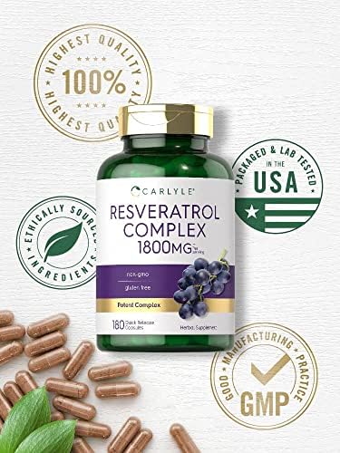 Carlyle Resveratrol herbal supplement bottle side view