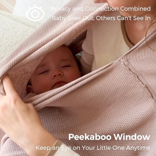 Momcozy breathable nursing cover used as stroller shield