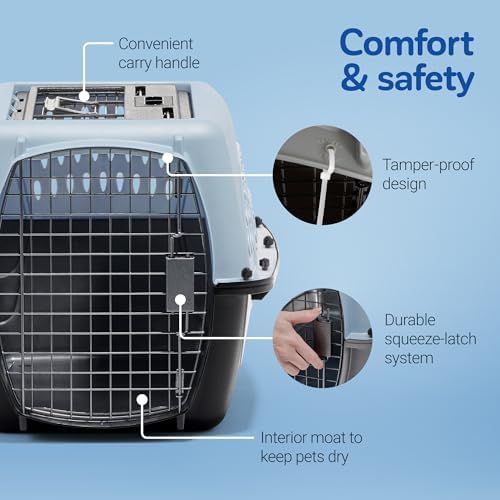 Petmate pet carrier foldable handle and latch mechanism