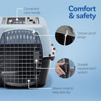 Petmate pet carrier foldable handle and latch mechanism