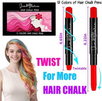 Twist up temporary hair color crayons from Jim&Gloria displayed with caps off.