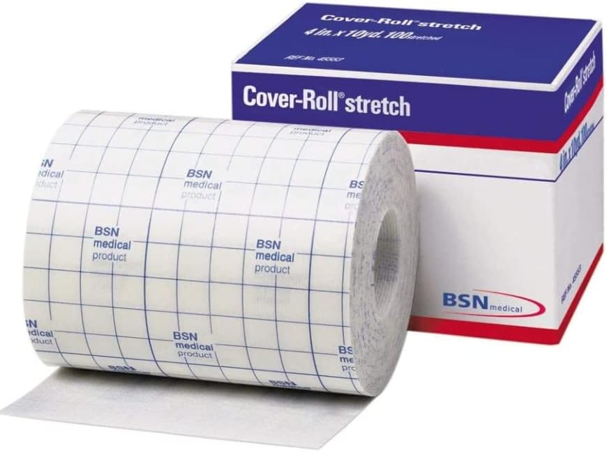 Hypoallergenic medical tape roll with measurement grid on paper backing.