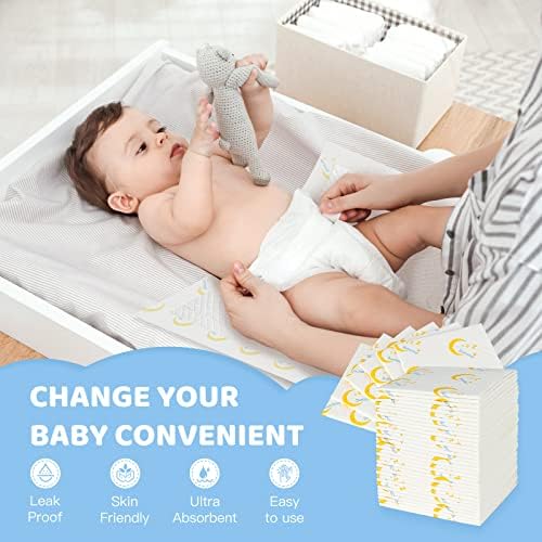 Side profile of folded Buyockss diaper changing liners