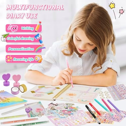 Teen girl using Oihew DIY journal stationery