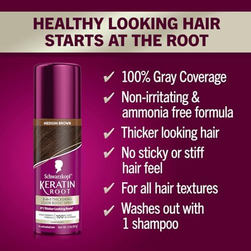 Schwarzkopf medium brown root cover spray packaging back view