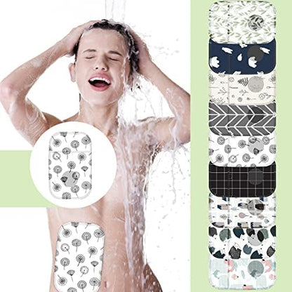 Lightweight and washable colostomy bag protector for shower use.