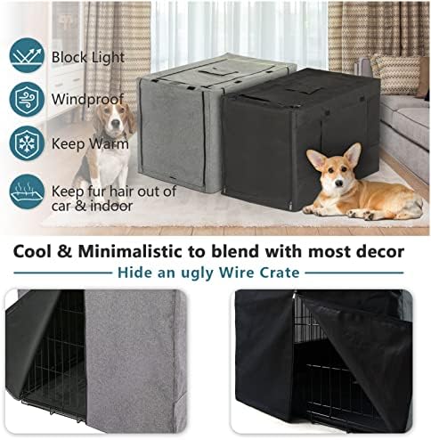 Petsfit breathable fabric kennel cover for medium dogs indoor setup.