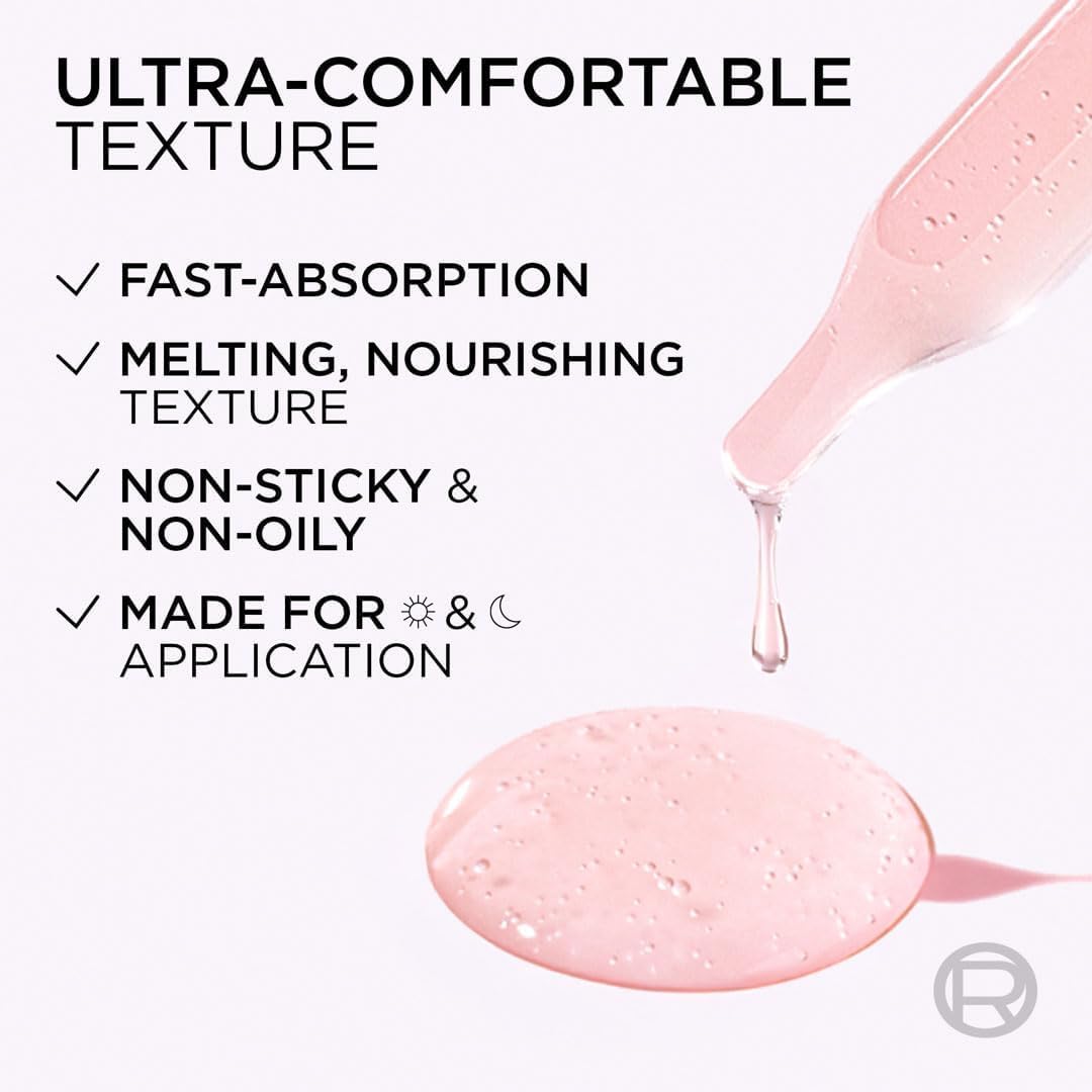 Texture and application of L'Oreal Glycolic Bright skin care formula