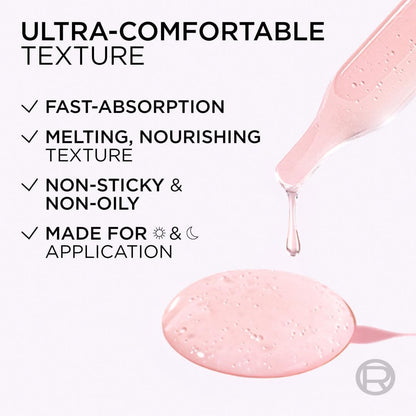 Texture and application of L'Oreal Glycolic Bright skin care formula