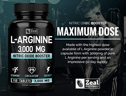 Zeal Naturals L-Arginine tablets for muscle and vascular support