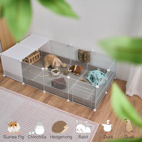 Guinea Pig Cages with Corrugated Liner 10ft CNC Small Animal Playpen Indoor Bunny Rabbit Cage Large Critter Habitat Hedgehog Pet Hutch 55x28x14inch - Image 7