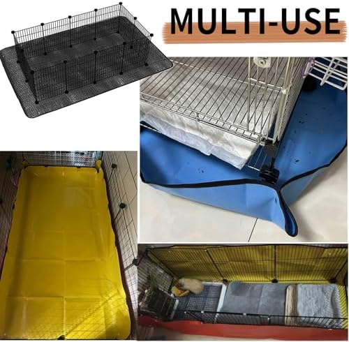 Oncpcare 2 Pack Waterproof Rabbit Playpen Mats 59x59 in (Black) - Washable Floor Protector and Cage Liner for Guinea Pig, Bunny, and Small Animal Habitat - Image 5
