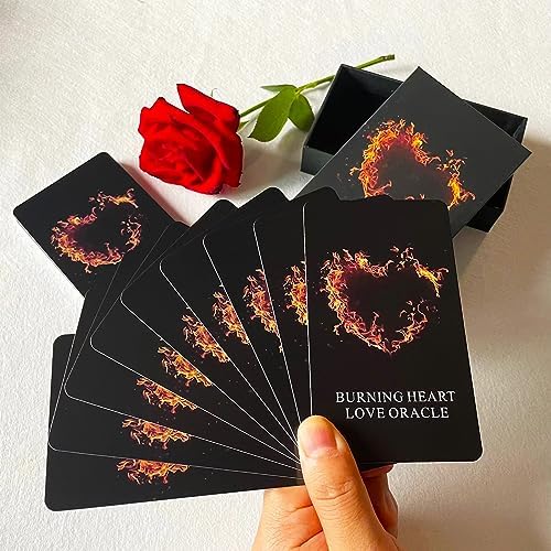 Close up of Burning Heart Oracle card message text