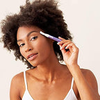 Plum Beauty painless personal trimmer package highlighting the battery operated design.